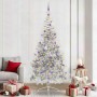 Árbol de Navidad Artificial Preiluminado Plateado 240 cm PET