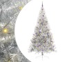 Árbol de Navidad Artificial Preiluminado Plateado 240 cm PET