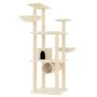 Katzenkratzbaum mit cremefarbenen Sisalstämmen, 141 cm von vidaXL, Katzenmöbel - Ref: Foro24-171747, Preis: 75,08 €, Rabatt: %