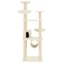 Katzenkratzbaum mit cremefarbenen Sisalstämmen, 141 cm von vidaXL, Katzenmöbel - Ref: Foro24-171747, Preis: 75,08 €, Rabatt: %