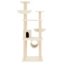 Katzenkratzbaum mit cremefarbenen Sisalstämmen, 141 cm von vidaXL, Katzenmöbel - Ref: Foro24-171747, Preis: 76,56 €, Rabatt: %