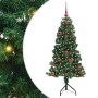 Árbol de Navidad Artificial de Esquina Verde 120 cm PVC y Metal