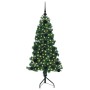 Árbol de Navidad Artificial de Esquina Verde 120 cm PVC y Metal