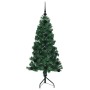 Árbol de Navidad Artificial de Esquina Verde 120 cm PVC y Metal