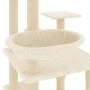 Katzenkratzbaum mit cremefarbenen Sisalstämmen, 141 cm von vidaXL, Katzenmöbel - Ref: Foro24-171747, Preis: 75,08 €, Rabatt: %