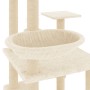 Katzenkratzbaum mit cremefarbenen Sisalstämmen, 141 cm von vidaXL, Katzenmöbel - Ref: Foro24-171747, Preis: 76,56 €, Rabatt: %