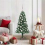 Árbol de Navidad Artificial de Esquina Verde 120 cm PVC y Metal