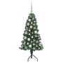 Árbol de Navidad Artificial de Esquina Verde 120 cm PVC y Metal