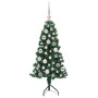 Árbol de Navidad Artificial de Esquina Verde 120 cm PVC y Metal