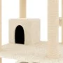 Katzenkratzbaum mit cremefarbenen Sisalstämmen, 141 cm von vidaXL, Katzenmöbel - Ref: Foro24-171747, Preis: 75,08 €, Rabatt: %