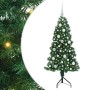 Árbol de Navidad Artificial de Esquina Verde 120 cm PVC y Metal