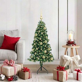 Árbol de Navidad Artificial de Esquina Verde 120 cm PVC y Metal