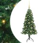Árbol de Navidad Artificial de Esquina Verde 120 cm PVC y Metal