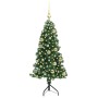 Árbol de Navidad Artificial de Esquina Verde 120 cm PVC y Metal