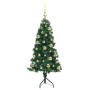 Árbol de Navidad Artificial de Esquina Verde 120 cm PVC y Metal