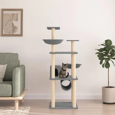 Cat scratcher with light gray sisal posts 141 cm by vidaXL, Cat furniture - Ref: Foro24-171748, Price: 72,65 €, Discount: %