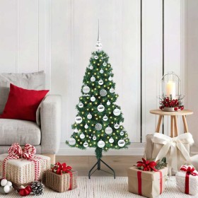 Árbol de Navidad Artificial de Esquina Verde 120 cm PVC y Metal