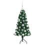 Árbol de Navidad Artificial de Esquina Verde 120 cm PVC y Metal