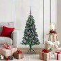 Árbol de Navidad Artificial de Esquina Verde 120 cm PVC y Metal