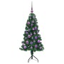 Árbol de Navidad Artificial de Esquina Verde 120 cm PVC y Metal