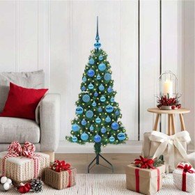Árbol de Navidad Artificial de Esquina Verde 120 cm PVC y Metal