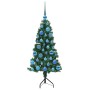 Árbol de Navidad Artificial de Esquina Verde 120 cm PVC y Metal