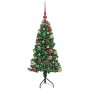 Árbol de Navidad Artificial de Esquina Verde 120 cm PVC y Metal