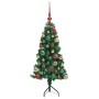 Árbol de Navidad Artificial de Esquina Verde 120 cm PVC y Metal