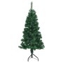 Árbol de Navidad Artificial de Esquina Verde 120 cm PVC y Metal