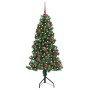 Árbol de Navidad Artificial de Esquina Verde 150 cm PVC y Metal