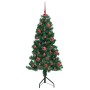 Árbol de Navidad Artificial de Esquina Verde 150 cm PVC y Metal