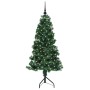 Árbol de Navidad Artificial de Esquina Verde 150 cm PVC y Metal