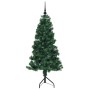 Árbol de Navidad Artificial de Esquina Verde 150 cm PVC y Metal