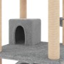 Katzenkratzbaum mit hellgrauen Sisalpfosten 141 cm von vidaXL, Katzenmöbel - Ref: Foro24-171748, Preis: 73,76 €, Rabatt: %