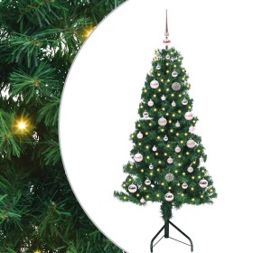 Árbol de Navidad Artificial de Esquina Verde 150 cm PVC y Metal