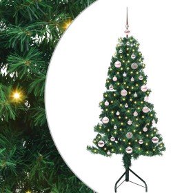 Árbol de Navidad Artificial de Esquina Verde 150 cm PVC y Metal