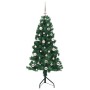 Árbol de Navidad Artificial de Esquina Verde 150 cm PVC y Metal