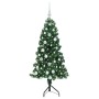 Árbol de Navidad Artificial de Esquina Verde 150 cm PVC y Metal