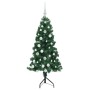 Árbol de Navidad Artificial de Esquina Verde 150 cm PVC y Metal