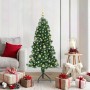Árbol de Navidad Artificial de Esquina Verde 150 cm PVC y Metal