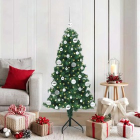Árbol de Navidad Artificial de Esquina Verde 150 cm PVC y Metal