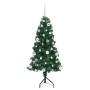 Árbol de Navidad Artificial de Esquina Verde 150 cm PVC y Metal