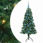 Árbol de Navidad Artificial de Esquina Verde 150 cm PVC y Metal