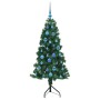 Árbol de Navidad Artificial de Esquina Verde 150 cm PVC y Metal