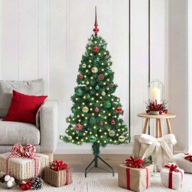 Árbol de Navidad Artificial de Esquina Verde 150 cm PVC y Metal
