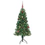 Árbol de Navidad Artificial de Esquina Verde 150 cm PVC y Metal