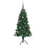 Árbol de Navidad Artificial de Esquina Verde 150 cm PVC y Metal