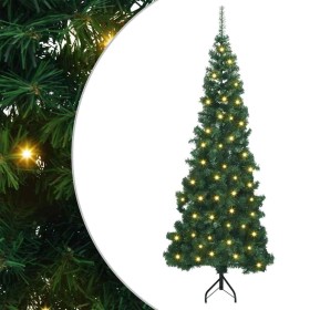Árbol de Navidad Artificial de Esquina Verde 180 cm PVC y Metal