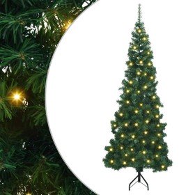 Árbol de Navidad Artificial de Esquina Verde 180 cm PVC y Metal