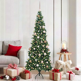 Árbol de Navidad Artificial de Esquina Verde 180 cm PVC y Metal